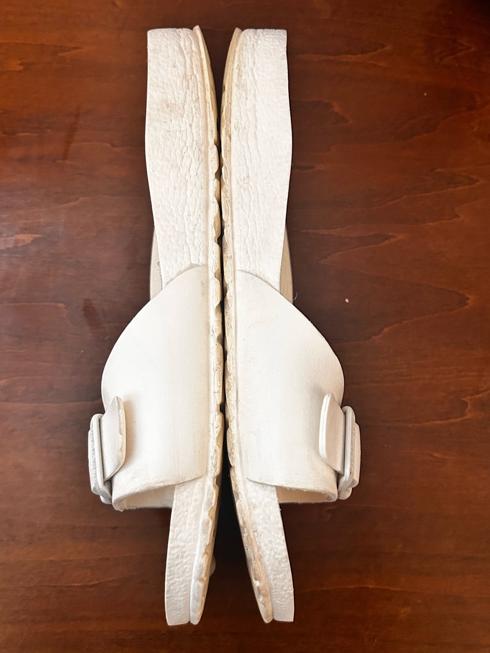 Birkenstock White Single Strap Slide EVA Sandals with Buckle 39/8.5 - Picture 7 of 14